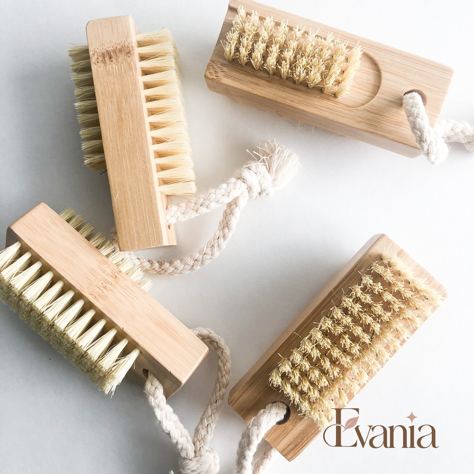 Double Sided Bamboo Sisal Nail Brush-Zero Waste Plastic Free Nail Brush