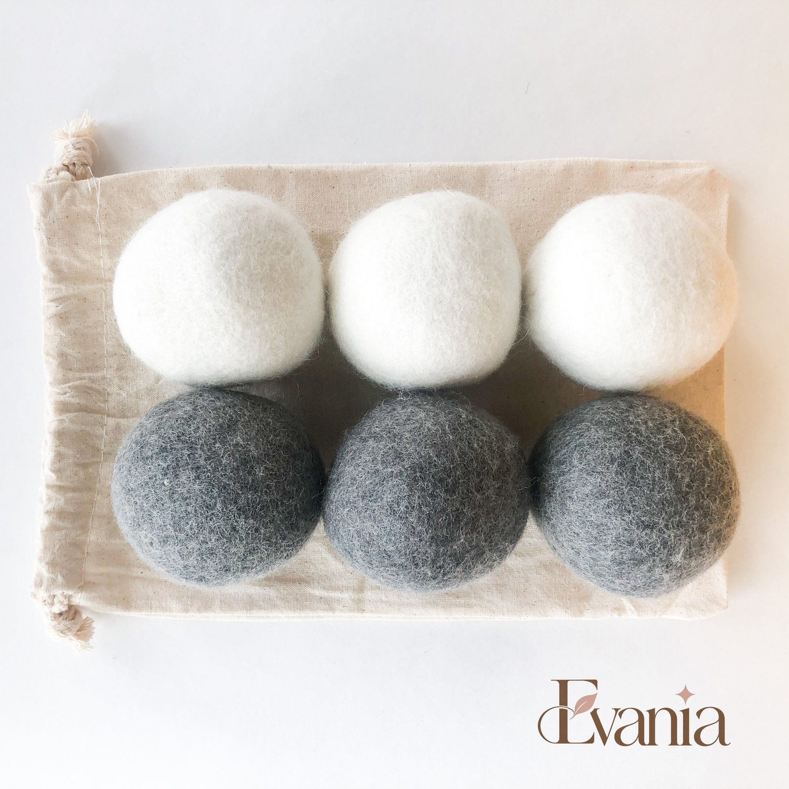 Natural Wool Dryer Balls | Organic Handmade 100% New Zealand Wool | Set of 6