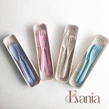 Load image into Gallery viewer, Reusable Wheat Straw Cutlery Set