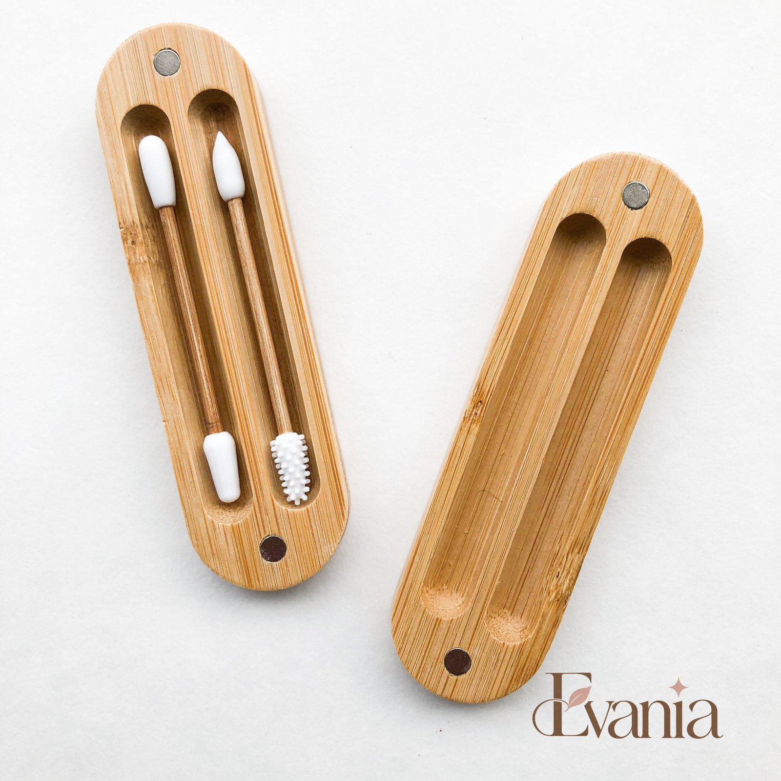 Reusable Plastic Free Bamboo Silicon Q-Tips with Bamboo Case | Zero Waste Biodegradable Bamboo Swabs | Sustainable Bathroom