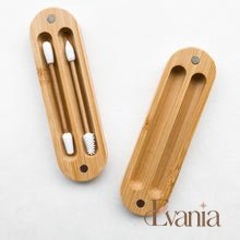 Load image into Gallery viewer, Reusable Plastic Free Bamboo Silicon Q-Tips with Bamboo Case | Zero Waste Biodegradable Bamboo Swabs | Sustainable Bathroom