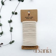 Load image into Gallery viewer, Organic Biodegradable Plastic Free Hair Ties - Zero Waste Eco Friendly Reusable Natural Cotton Hair Ties - Sustainable Living - Pack of 30