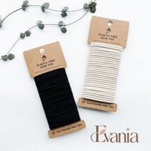 Load image into Gallery viewer, Organic Biodegradable Plastic Free Hair Ties - Zero Waste Eco Friendly Reusable Natural Cotton Hair Ties - Sustainable Living - Pack of 30