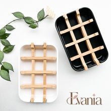 Load image into Gallery viewer, Biodegradable Bamboo & Cornstarch Soap Dish - Plastic Free Zero Waste Eco friendly Soap Tray