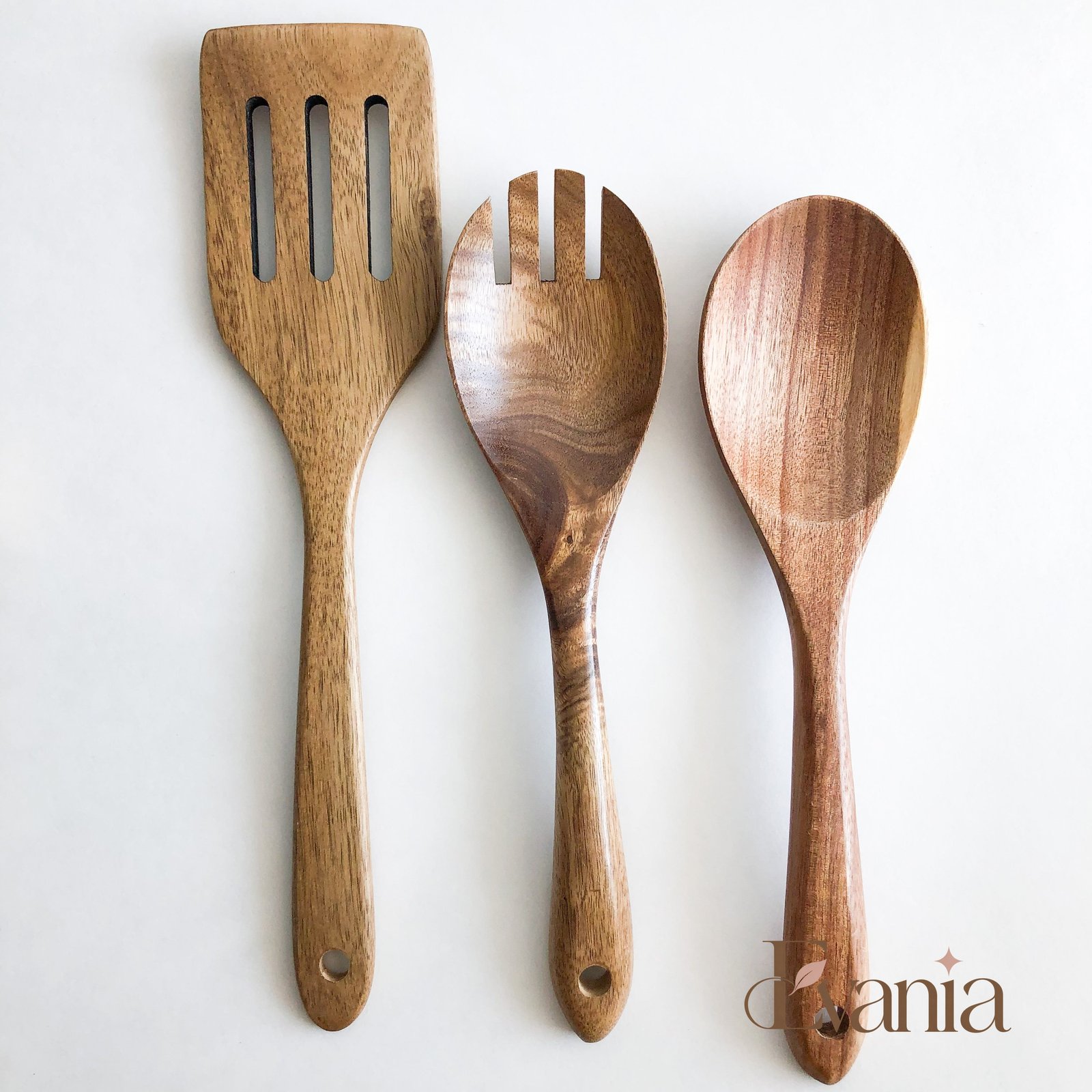 Natural Acacia Wood Kitchen Utensil Set