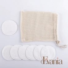 Load image into Gallery viewer, 10 Reusable Organic Bamboo Cotton Facial Pads - Zero Waste Plastic Free Natural Makeup Remover Pads + Organic Mesh Cotton Laundry Bag