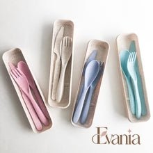 Load image into Gallery viewer, Reusable Wheat Straw Cutlery Set