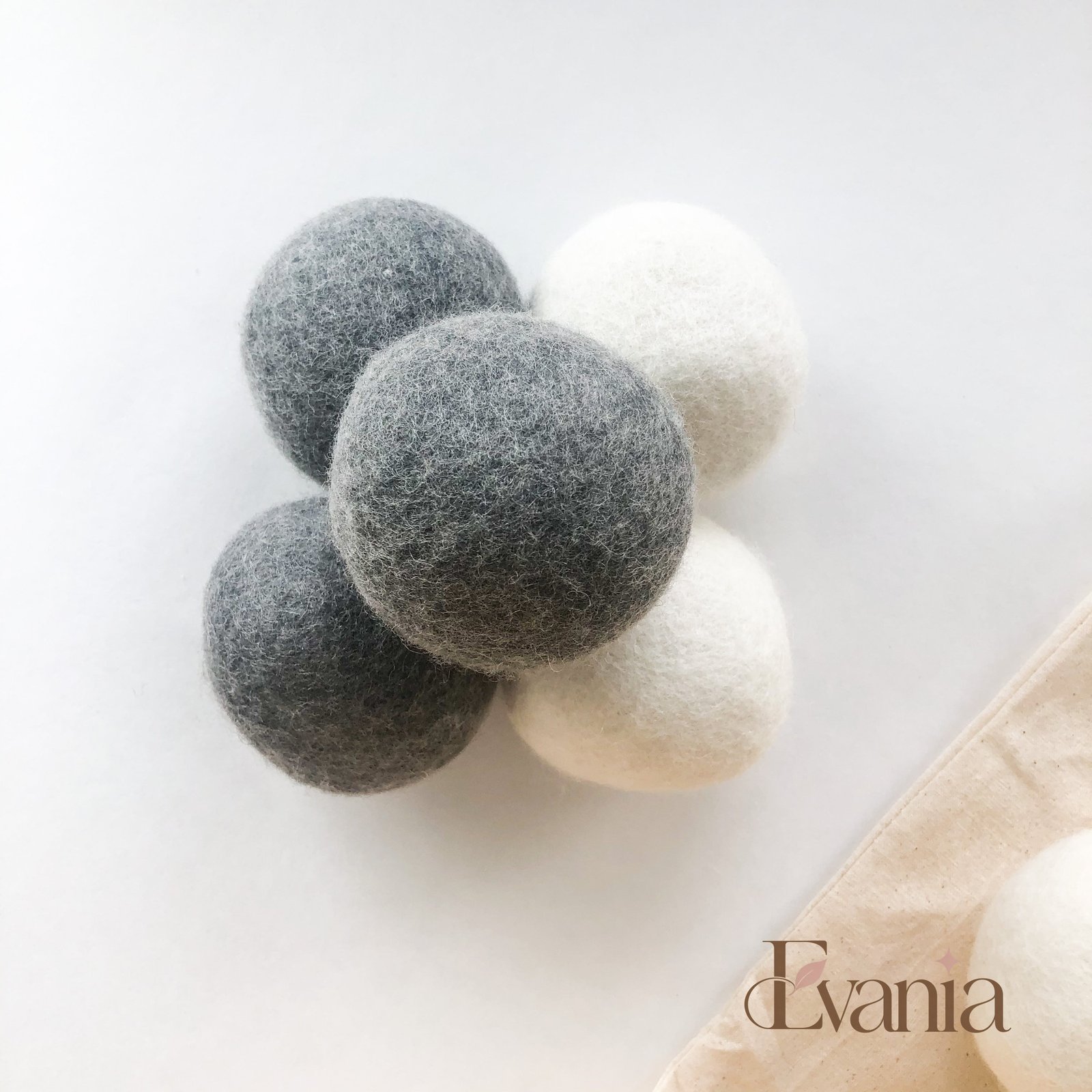 Natural Wool Dryer Balls | Organic Handmade 100% New Zealand Wool | Set of 6