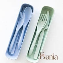 Load image into Gallery viewer, Biodegradable Reusable Wheat Straw Cutlery Set - Plastic Free Zero Waste Sustainable Office, Outdoor, Camping, School, Party &amp; Kids lunchbox