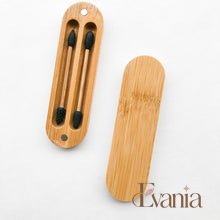 Load image into Gallery viewer, Reusable Plastic Free Bamboo Silicon Q-Tips with Bamboo Case | Zero Waste Biodegradable Bamboo Swabs | Sustainable Bathroom