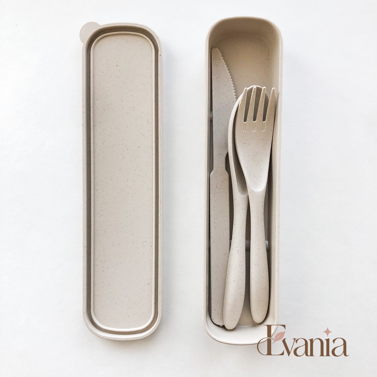Biodegradable Reusable Wheat Straw Cutlery Set - Plastic Free Zero Waste Sustainable Office, Outdoor, Camping, School, Party & Kids lunchbox