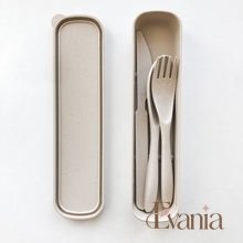 Load image into Gallery viewer, Biodegradable Reusable Wheat Straw Cutlery Set - Plastic Free Zero Waste Sustainable Office, Outdoor, Camping, School, Party &amp; Kids lunchbox