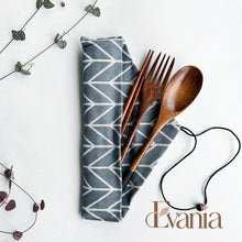 Load image into Gallery viewer, Reusable Handmade Natural Wood Cutlery Set - Plastic Free Biodegradable Japanese Style Utensil Set - Zero Waste Spoon |  Fork | Chopstick