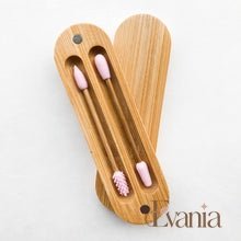 Load image into Gallery viewer, Reusable Plastic Free Bamboo Silicon Q-Tips with Bamboo Case | Zero Waste Biodegradable Bamboo Swabs | Sustainable Bathroom