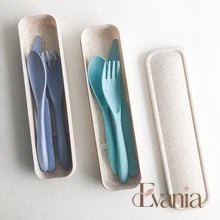 Load image into Gallery viewer, Reusable Wheat Straw Cutlery Set