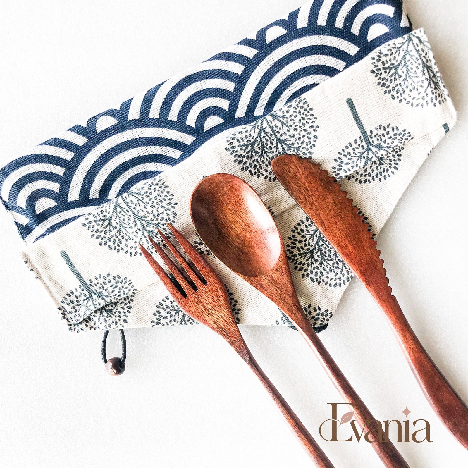 Japanese Style Wooden Cutlery Set - Zero Waste Plastic Free Utensils Set - Sustainable Kitchen