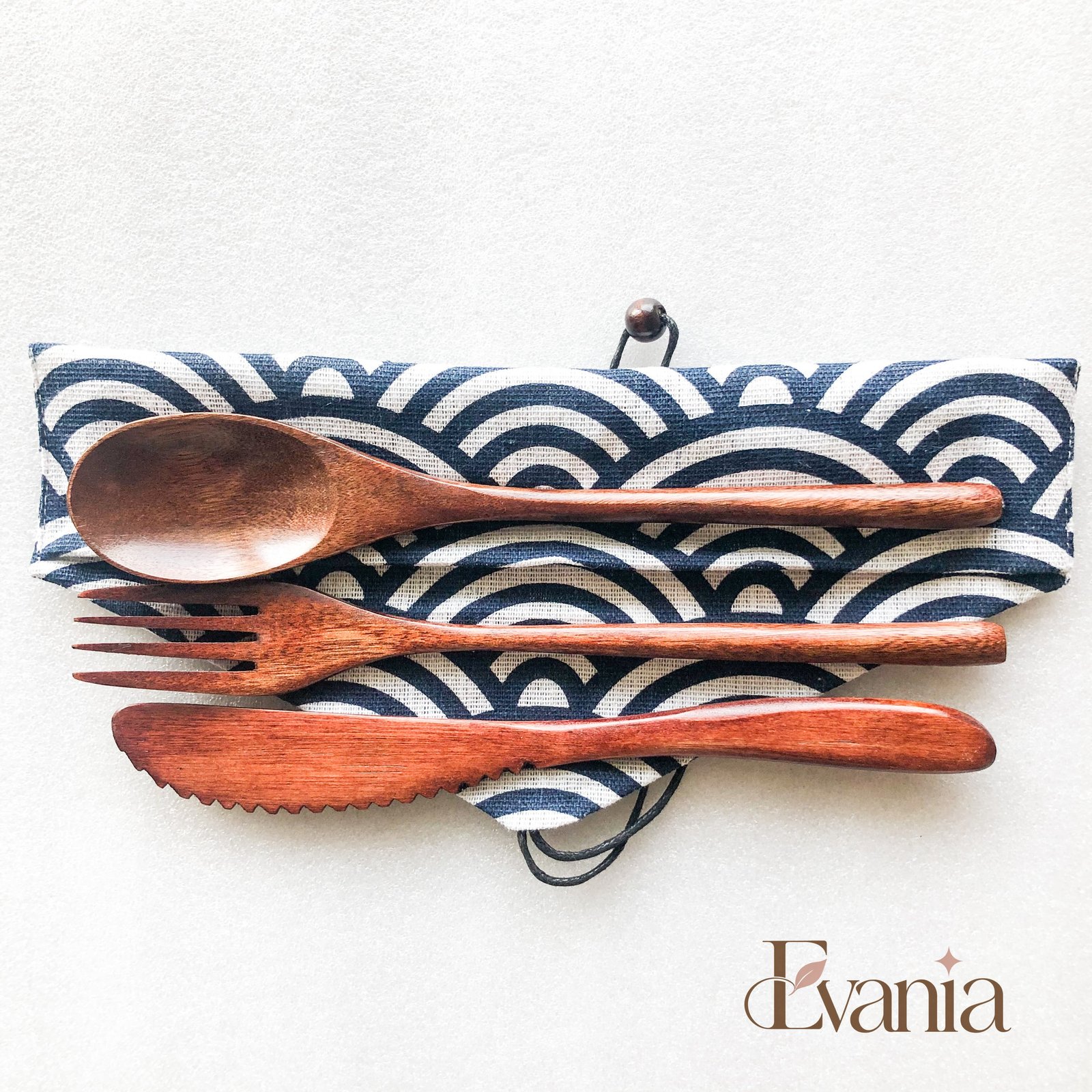 Japanese Style Wooden Cutlery Set - Zero Waste Plastic Free Utensils Set - Sustainable Kitchen