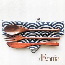 Load image into Gallery viewer, Japanese Style Wooden Cutlery Set - Zero Waste Plastic Free Utensils Set - Sustainable Kitchen