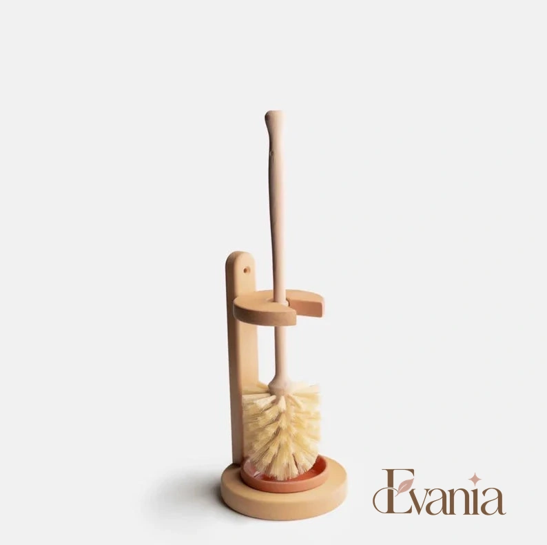 Plastic Free Natural Sisal Bristles Toilet Brush & Stand - Eco Friendly Zero Waste Reusable Toilet Brush - Sustainable Sisal Cleaning Brush