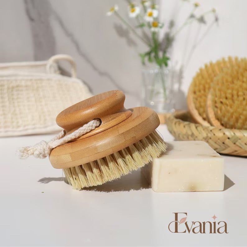 Bamboo Round Body Brush with Natural Sisal Bristles