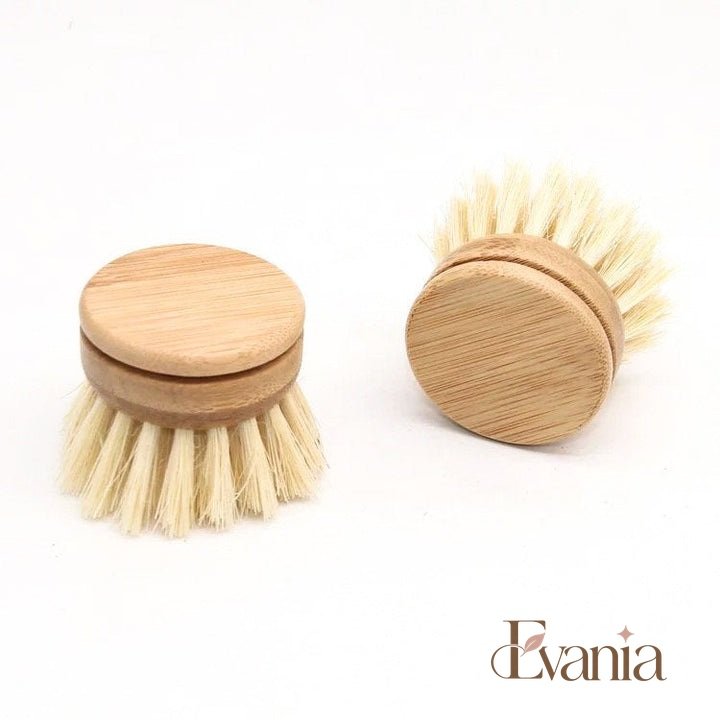Bamboo Sisal Dish Brush - Zero Waste Kitchen Brush - Replaceable Sisal Head