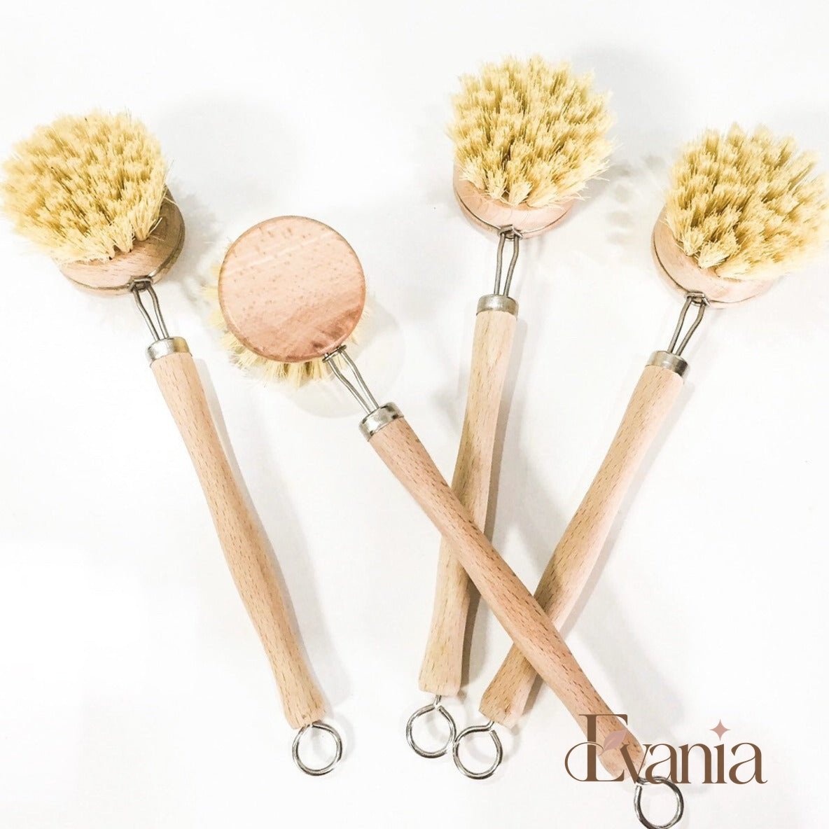 Bamboo Sisal Dish Brush - Zero Waste Kitchen Brush - Replaceable Sisal Head