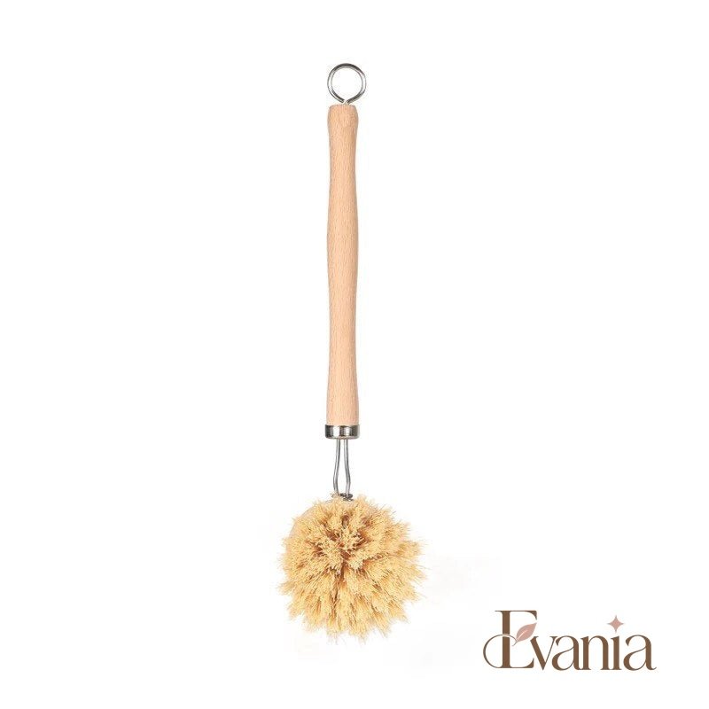 Bamboo Sisal Dish Brush - Zero Waste Kitchen Brush - Replaceable Sisal Head