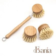 Load image into Gallery viewer, Bamboo Sisal Dish Brush - Zero Waste Kitchen Brush - Replaceable Sisal Head