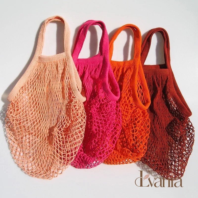 Reusable Organic Cotton Mesh Bag - Plastic Free Zero Waste Shopping Bag