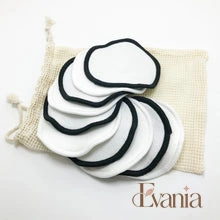 Load image into Gallery viewer, 10 Reusable Organic Bamboo Cotton Facial Pads - Zero Waste Plastic Free Natural Makeup Remover Pads + Organic Mesh Cotton Laundry Bag