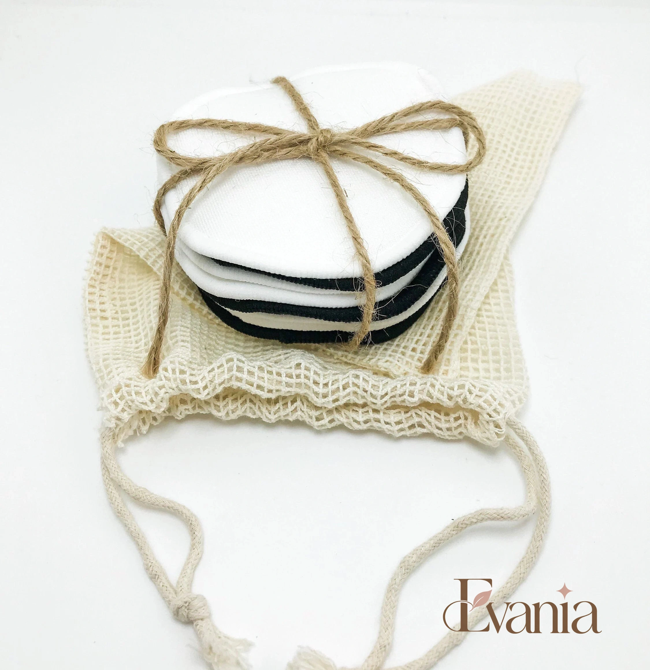 10 Reusable Organic Bamboo Cotton Facial Pads - Zero Waste Plastic Free Natural Makeup Remover Pads + Organic Mesh Cotton Laundry Bag