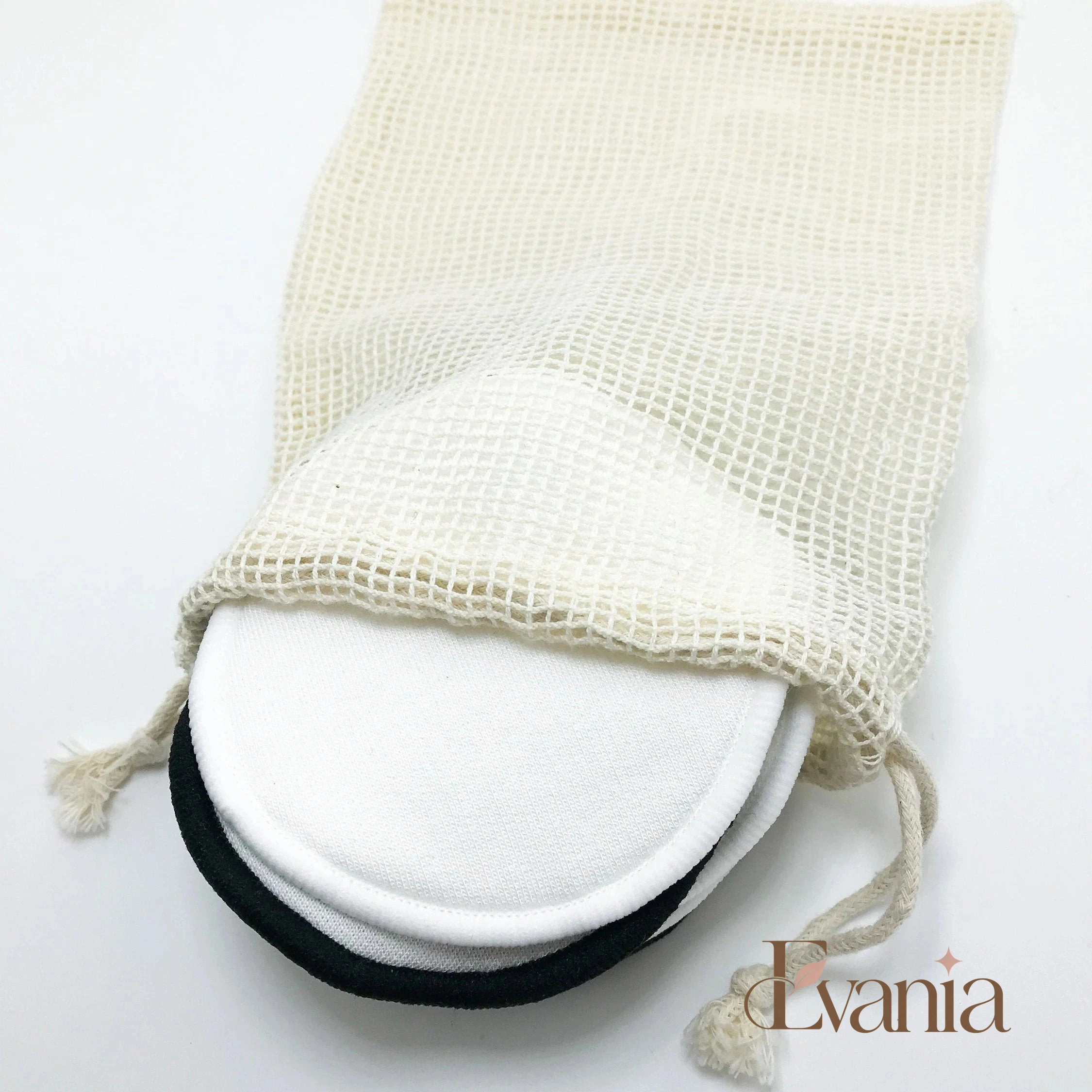 10 Reusable Organic Bamboo Cotton Facial Pads - Zero Waste Plastic Free Natural Makeup Remover Pads + Organic Mesh Cotton Laundry Bag