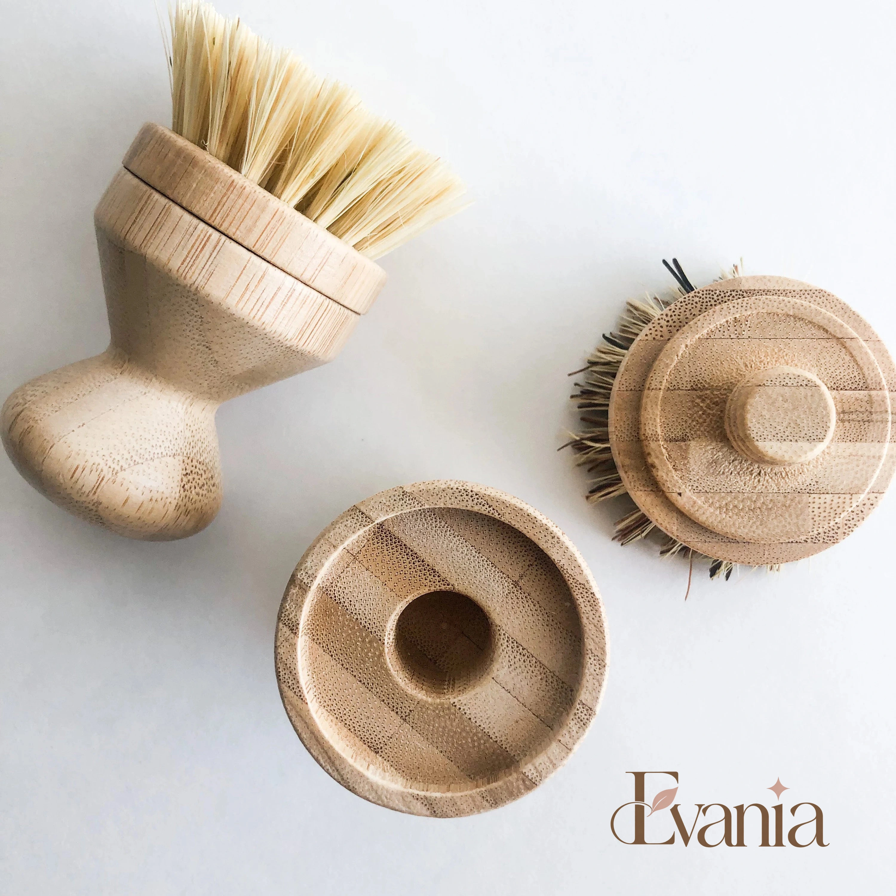 Natural Bamboo Pot & Dish Brush With Replaceable Head - Organic Biodegradable Zero Waste Multipurpose Brush - Sustainable Kitchen