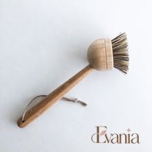 Load image into Gallery viewer, Natural Bamboo Sisal Dish Brush With Replaceable Head - Biodegradable Zero Waste Plastic Free Long Handle Kitchen Brush