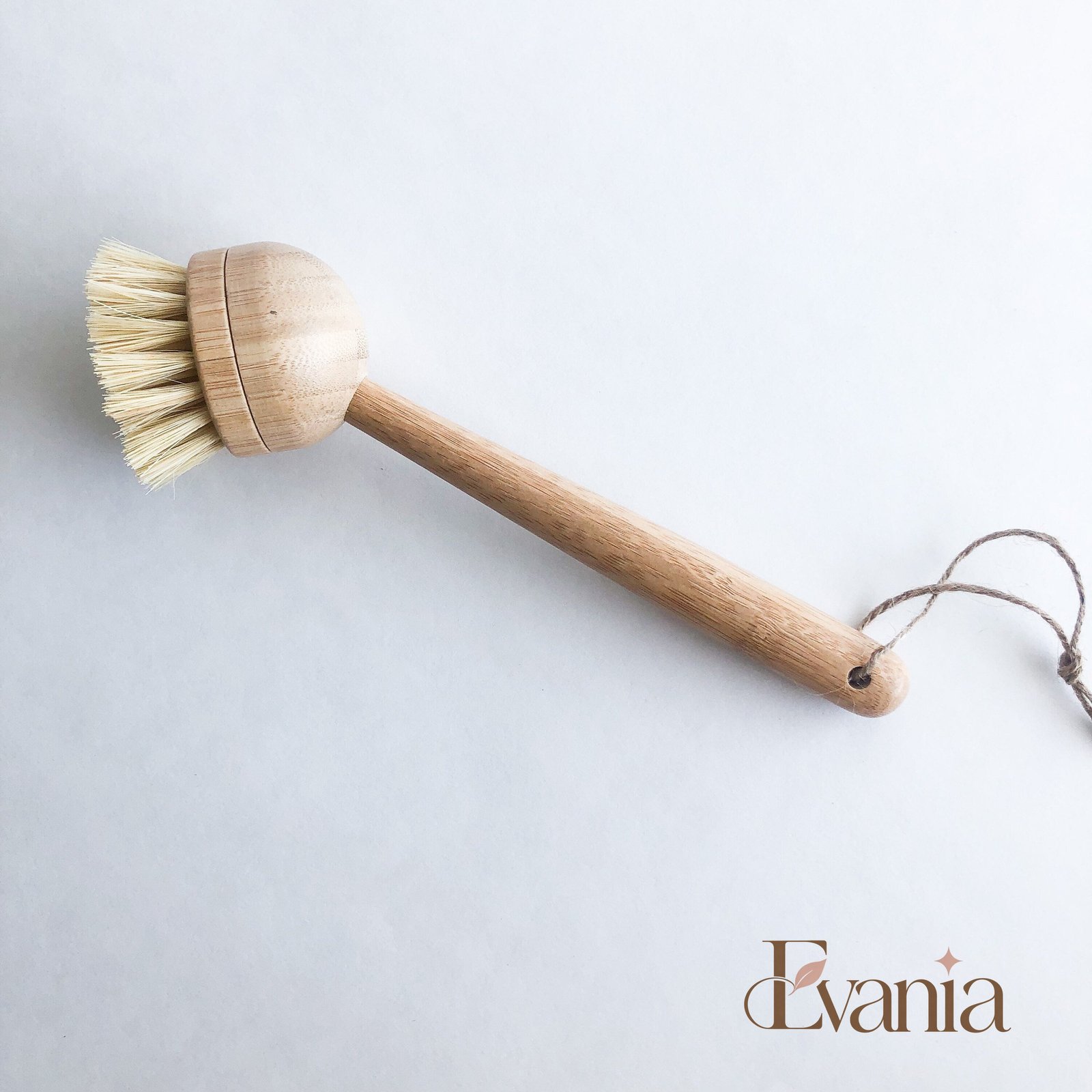 Natural Bamboo Sisal Dish Brush With Replaceable Head - Biodegradable Zero Waste Plastic Free Long Handle Kitchen Brush