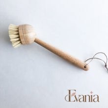 Load image into Gallery viewer, Natural Bamboo Sisal Dish Brush With Replaceable Head - Biodegradable Zero Waste Plastic Free Long Handle Kitchen Brush