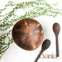 Load image into Gallery viewer, Natural Handmade Reusable Organic Coconut Bowl &amp; Spoon - Sustainable Eco Friendly Plastic Free Breakfast | Lunch | Dinner | Kitchen