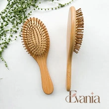 Load image into Gallery viewer, Natural Organic Bamboo Hair Brush - Plastic Free Biodegradable Detangling Bamboo Brush - Eco Friendly Sustainable Living