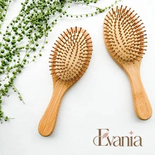 Load image into Gallery viewer, Natural Organic Bamboo Hair Brush - Plastic Free Biodegradable Detangling Bamboo Brush - Eco Friendly Sustainable Living